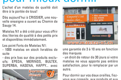 Matelas N1 : Lausanne Cité